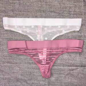 Victoria's Secret Pink and White Thongs